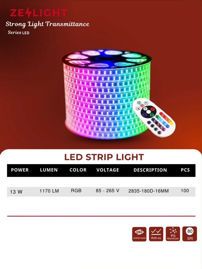 حبل ليد  220v ملون